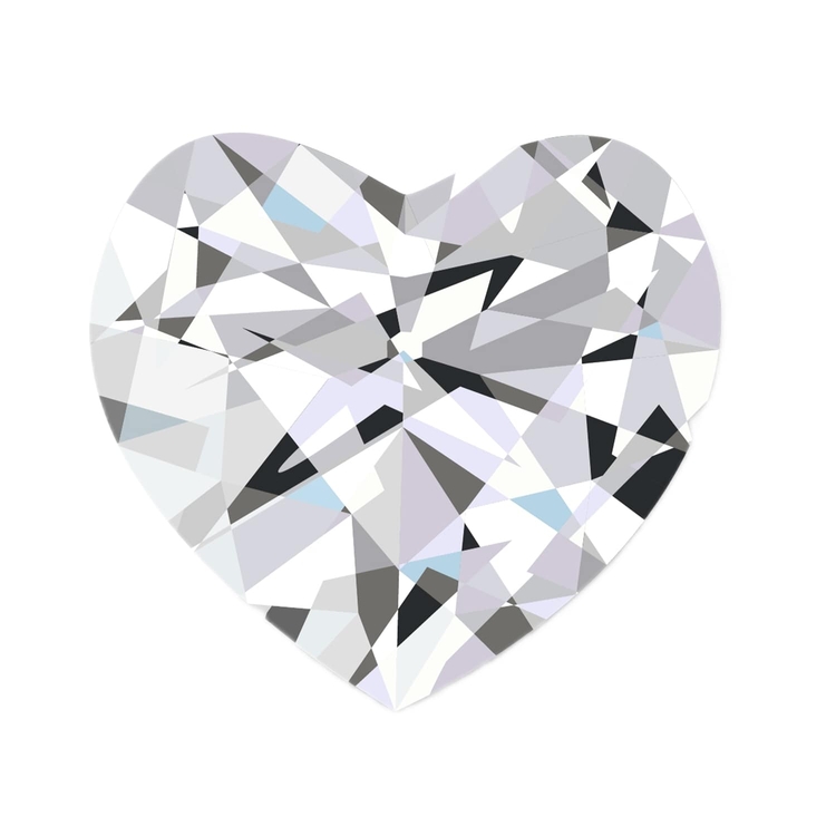Heart-shaped diamond with a romantic, curved outline