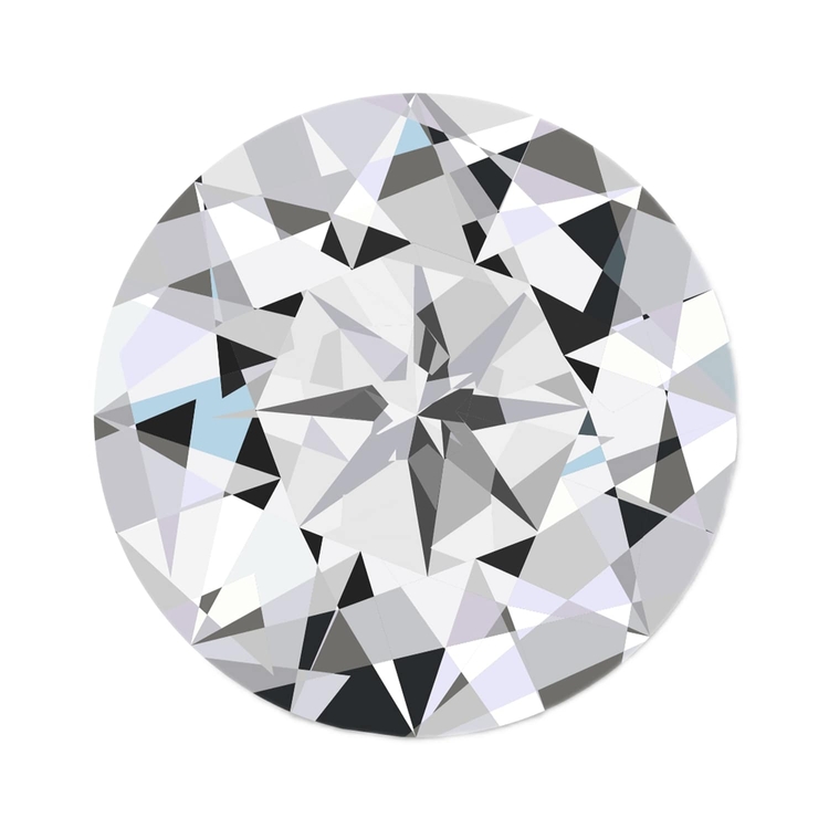 Close-up of a sparkling round-cut diamond on a black background