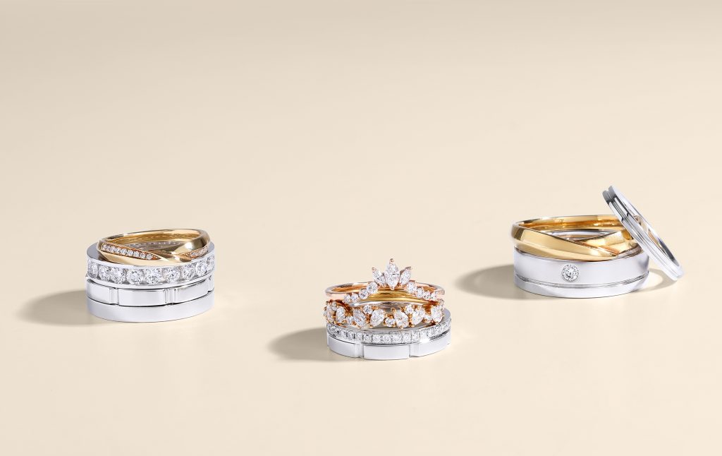 Yellow Gold and White Gold Rings by Michael Trio