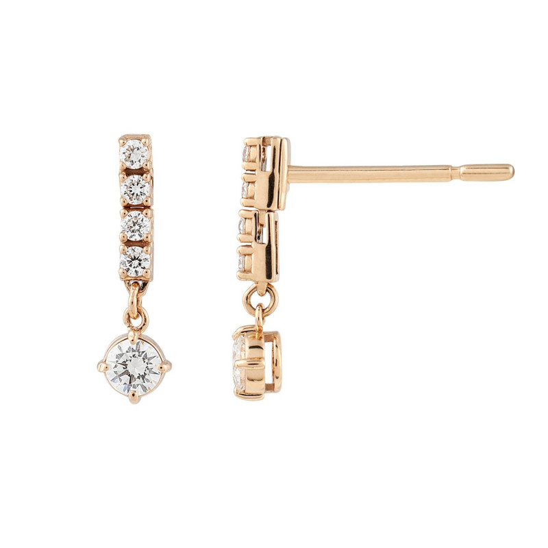 Bello Dangle Diamond Earrings in 18K Rose Gold