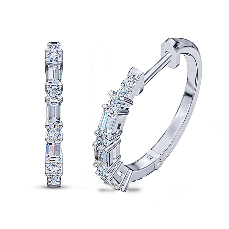 Crowning Jewel Diamond Earrings in 18K White Gold