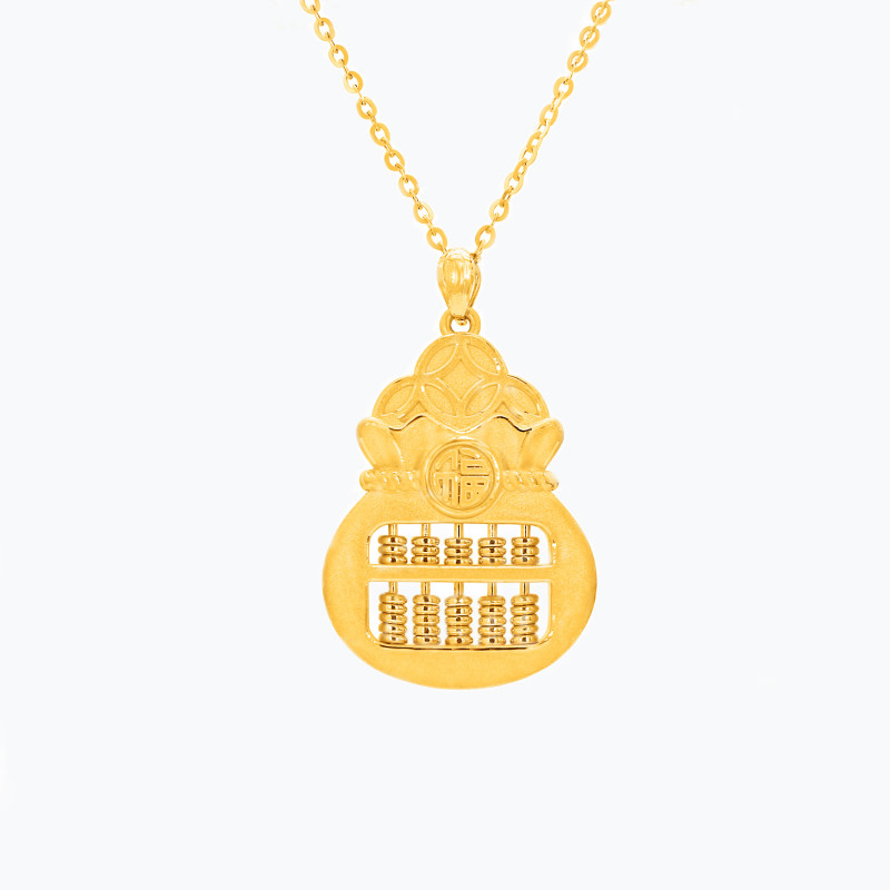 Pot of Gold Abacus pendant in 999 Pure Gold